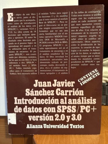 Introducción al análisis de datos con SPSS-PC+ VERSION 2.0 Y 3.0