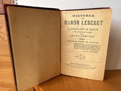 HISTORIA DE MANÓN LESCAUT Y EL CABALLERO DE GRIEUX