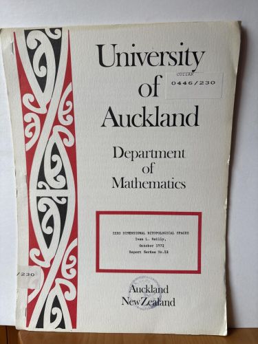 UNIVERSITY OF AUCKLAND. DEPARTMENT OF MATHEMATICS. Nº23. ZERO DIMENSIONAL BITOPOLOGICAL SPACES