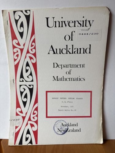 UNIVERSITY OF AUCKLAND. DEPARTMENT OF MATHEMATICS. Nº26. LOCALLY DEFINED FITTING CLASSES