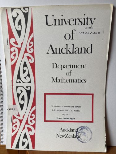 UNIVERSITY OF AUCKLAND. DEPARTMENT OF MATHEMATICS. ON MINIMAL BITOPOLOGICAL SPACES