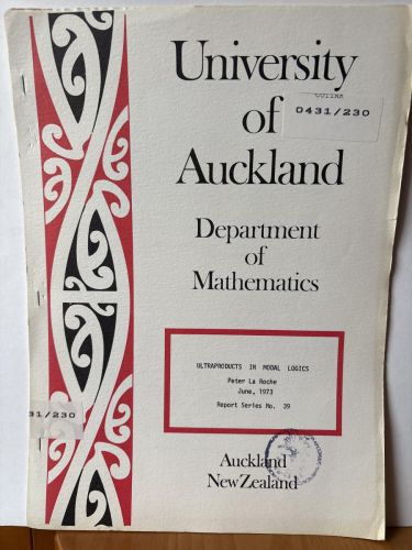 UNIVERSITY OF AUCKLAND. DEPARTMENT OF MATHEMATICS. Nº39. ULTRAPRODUCTS IN MODAL LOGICS.