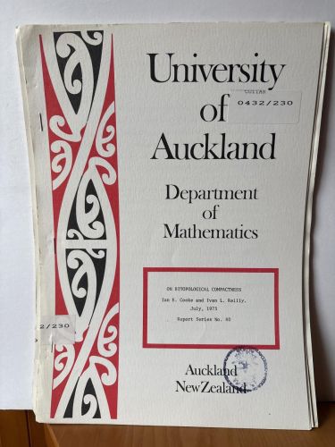UNIVERSITY OF AUCKLAND. DEPARTMENT OF MATHEMATICS. Nº40. ON BITOPOLOGICAL COMPACTNESS